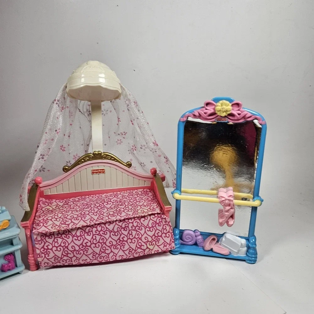 Fisher Price Loving Family‎ Dollhouse KIDS BEDROOM Canopy Girl Pink